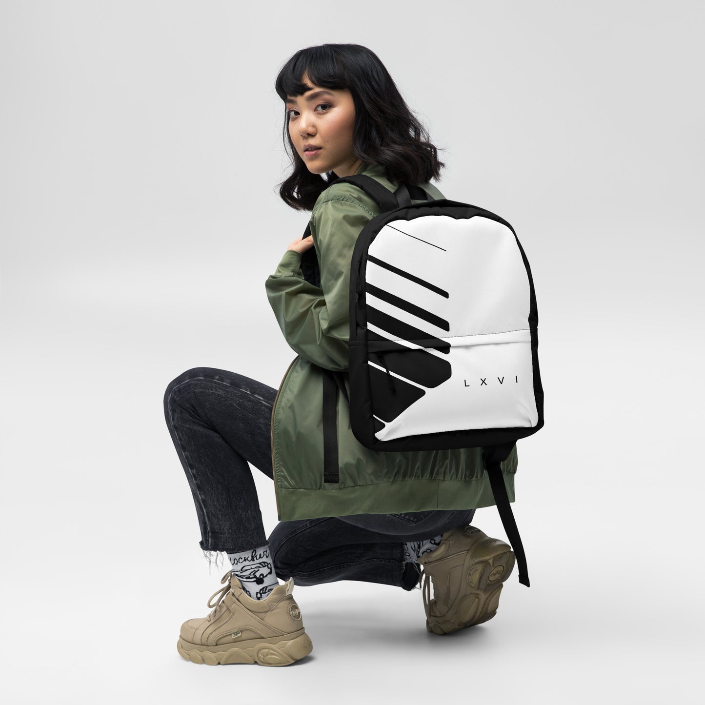 White+Black L X V I Backpack