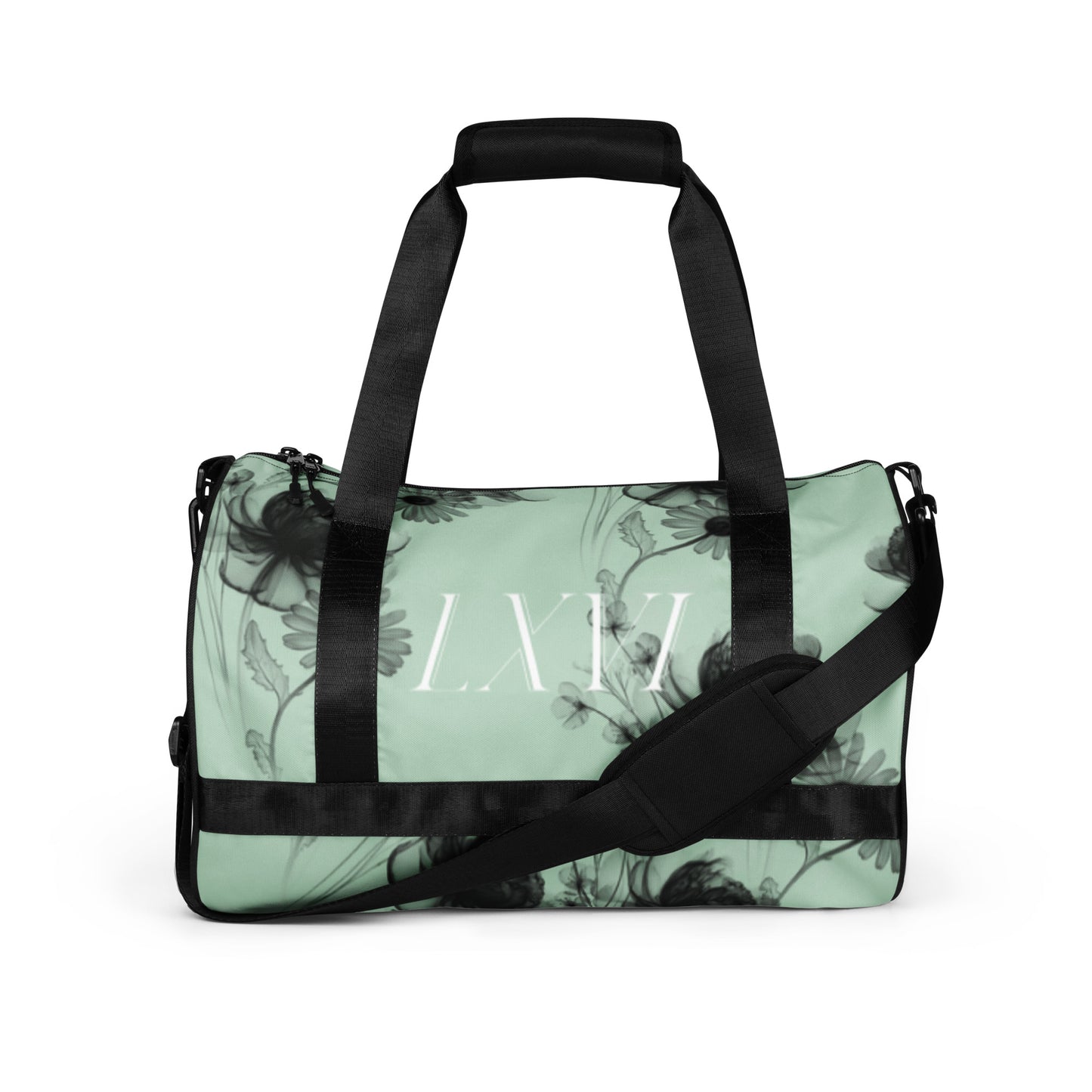 Pastel Green+Black “Translucent Wildflower” L X V I Duffle Bag