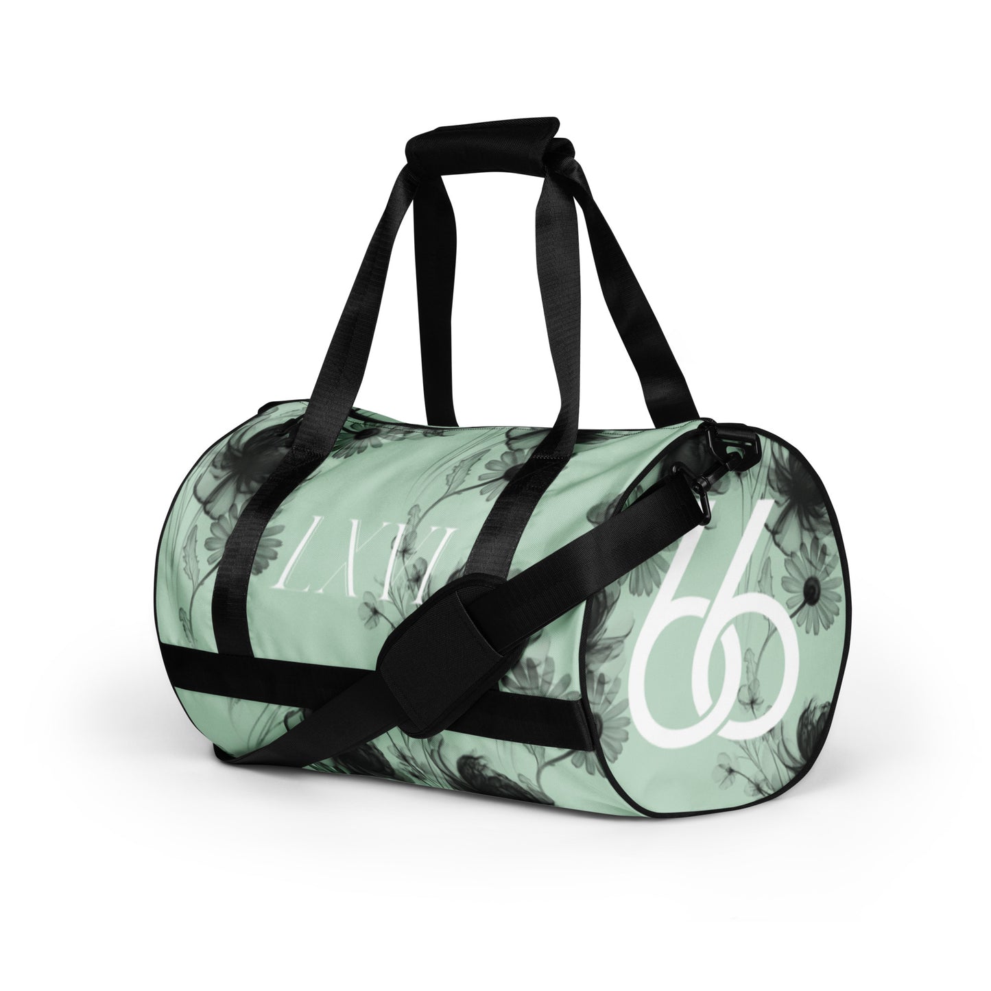 Pastel Green+Black “Translucent Wildflower” L X V I Duffle Bag