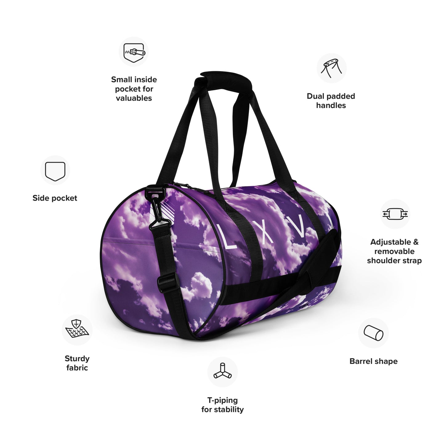 “Purple Sky” L X V I Duffle Bag