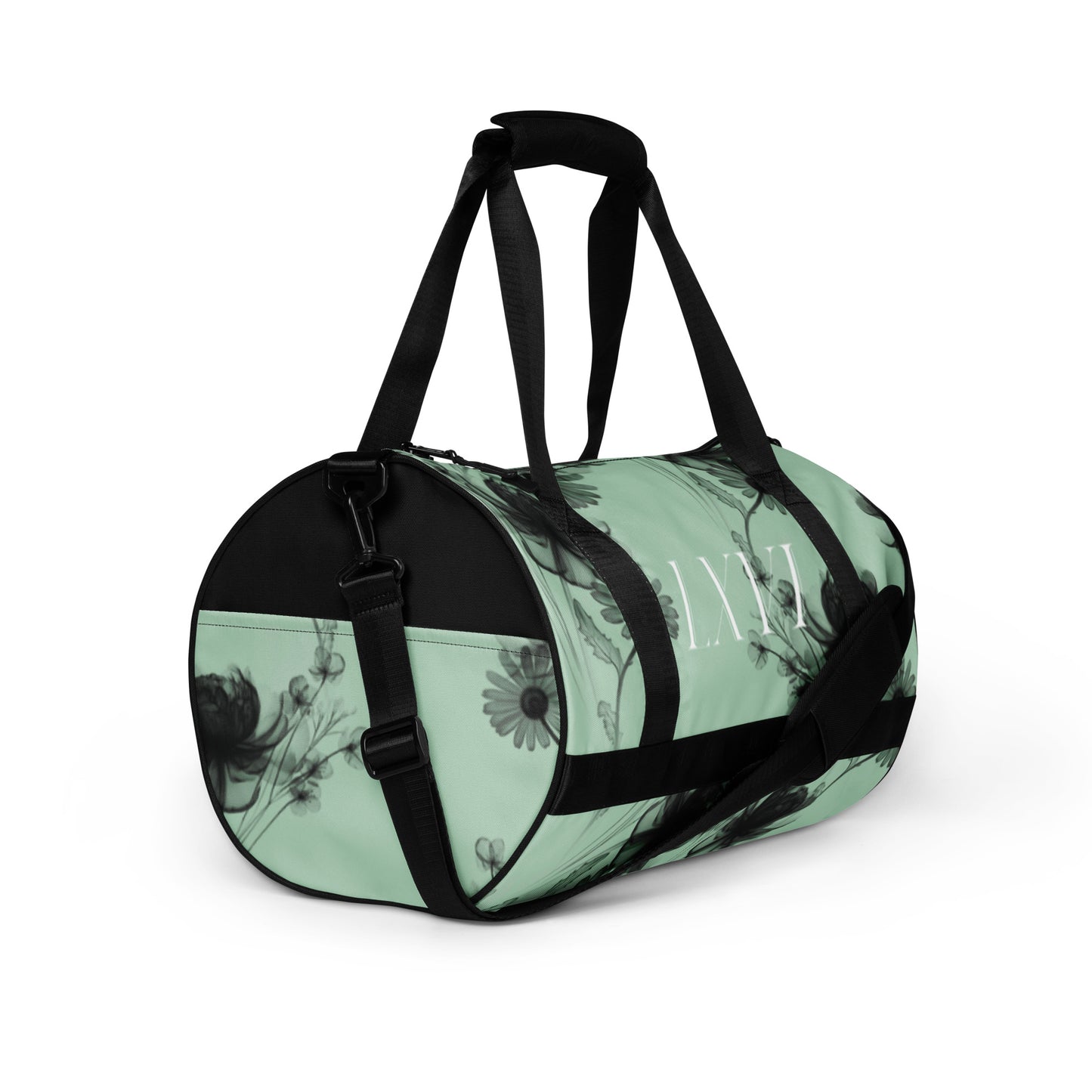 Pastel Green+Black “Translucent Wildflower” L X V I Duffle Bag