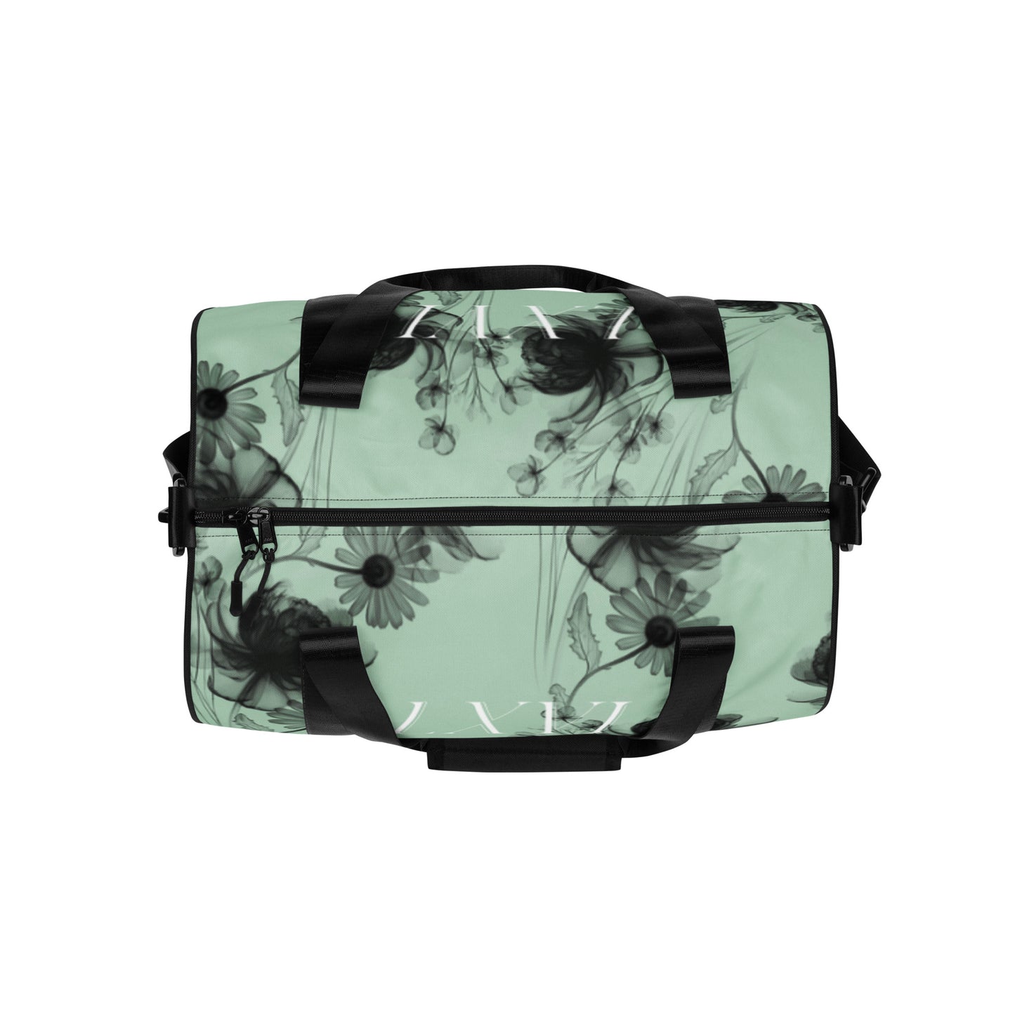 Pastel Green+Black “Translucent Wildflower” L X V I Duffle Bag