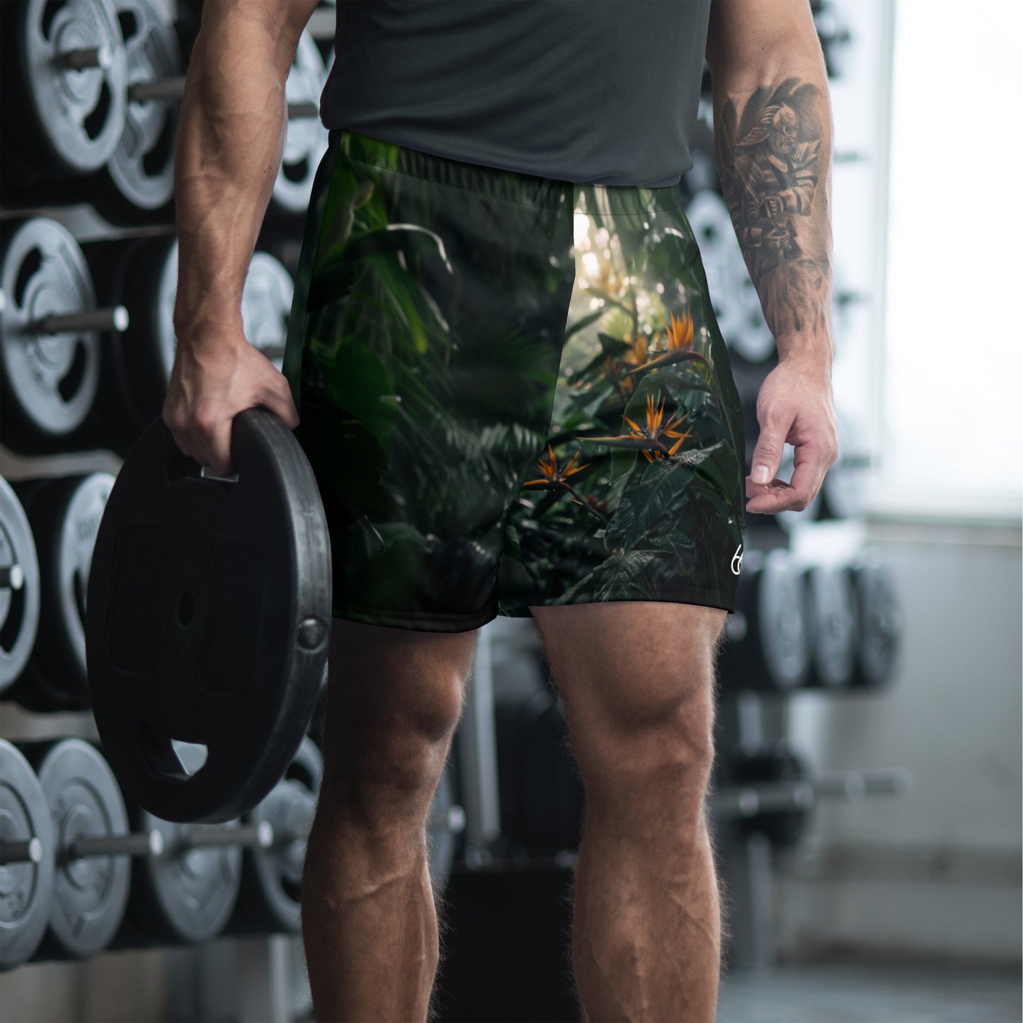 “Bird of Paradise” Guy's L X V I Recycled Athletic Shorts