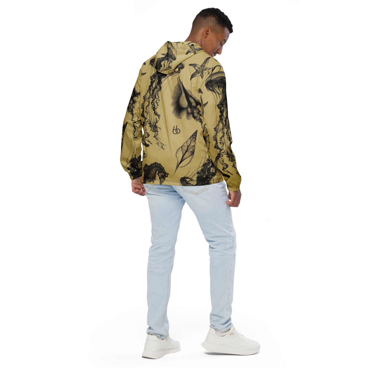 “Black+Tan” Men’s “Translucent Ocean” Windbreaker Jacket