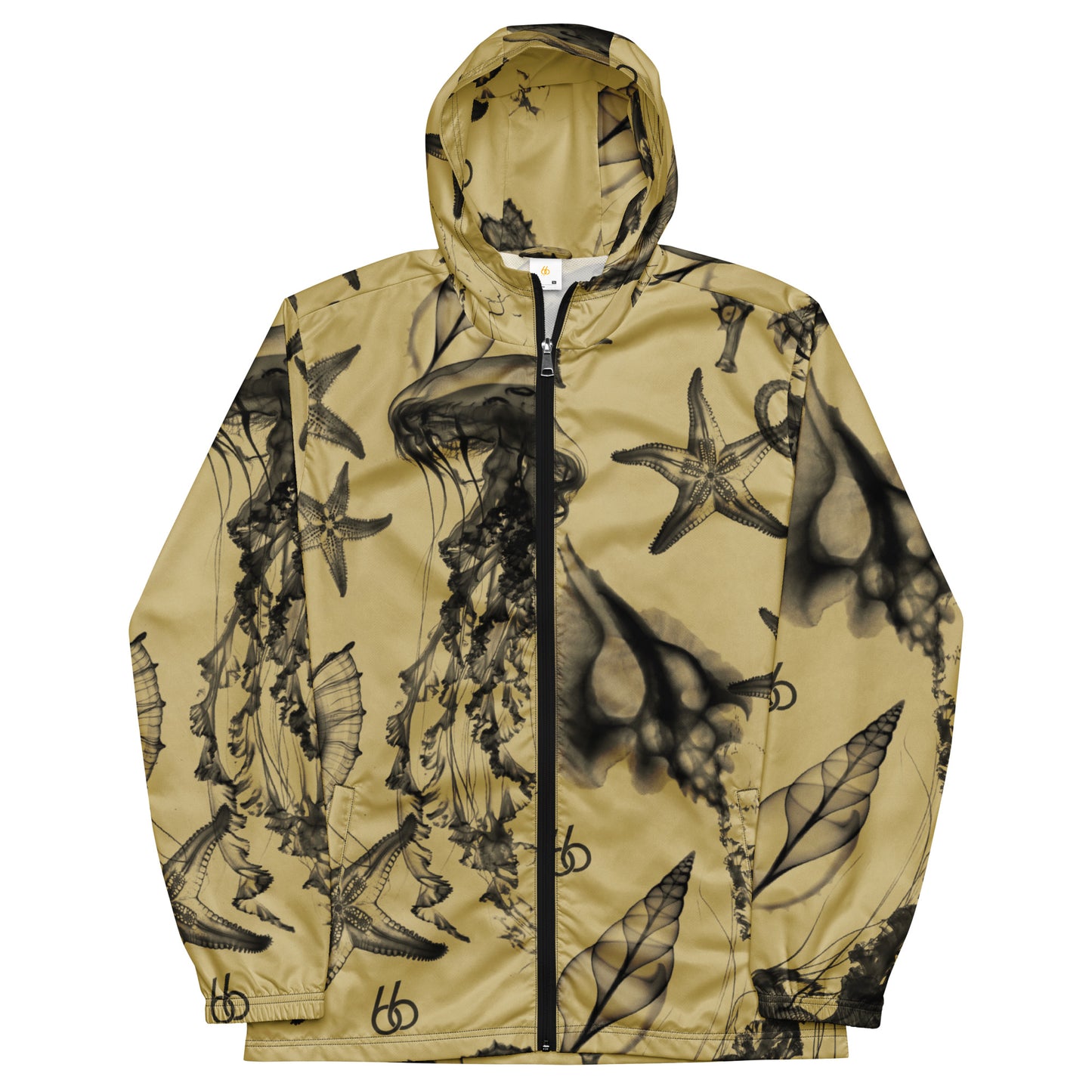 “Black+Tan” Men’s “Translucent Ocean” Windbreaker Jacket