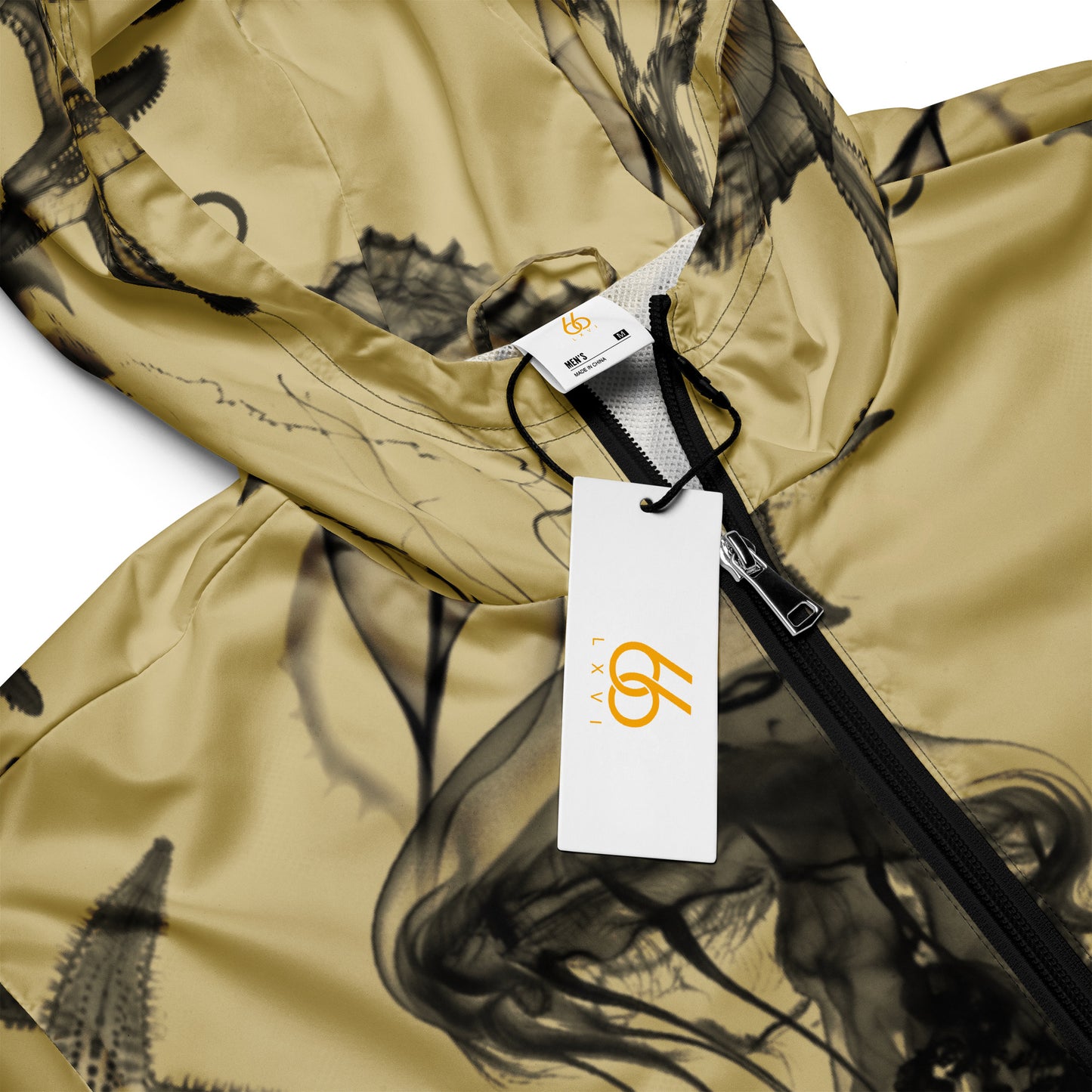 “Black+Tan” Men’s “Translucent Ocean” Windbreaker Jacket