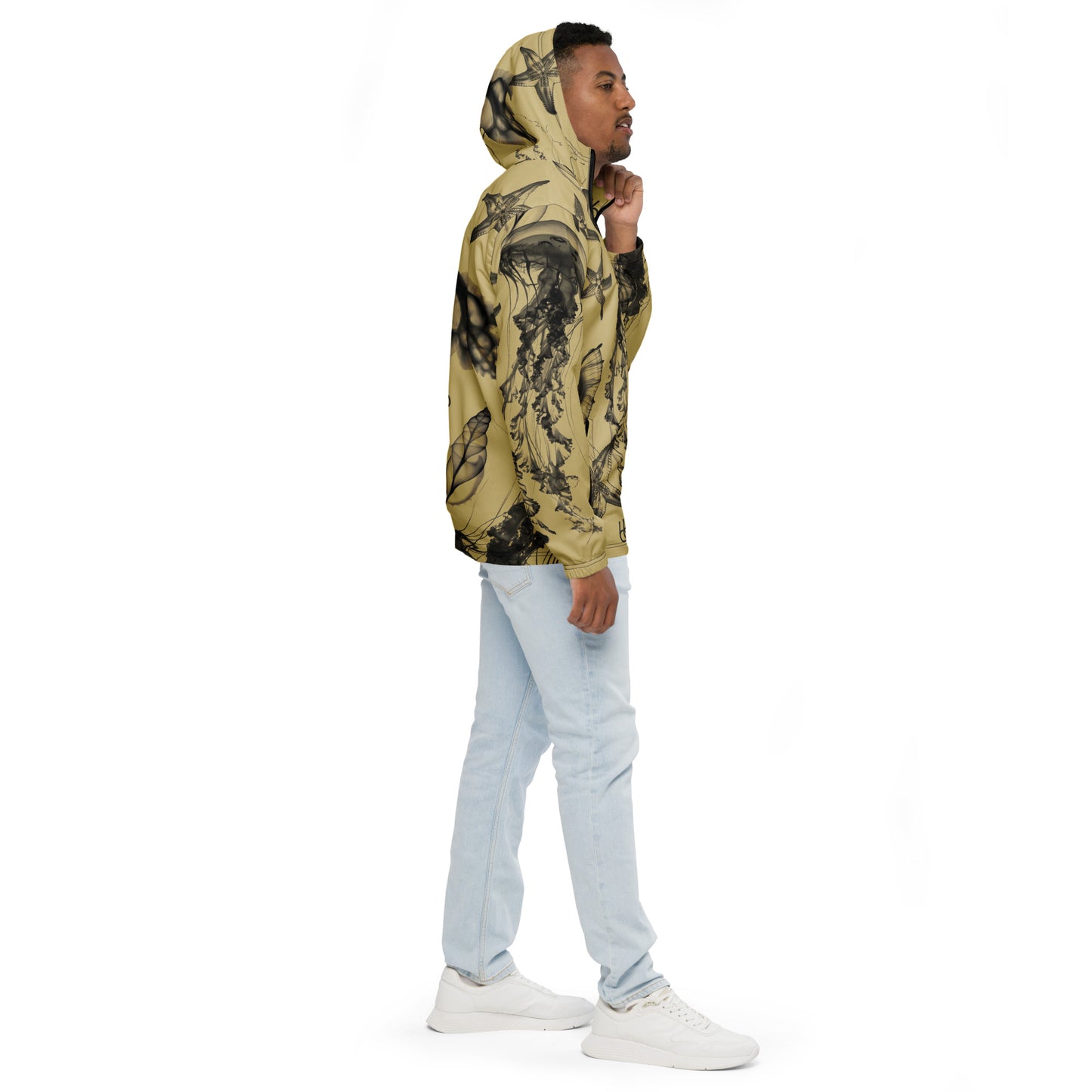 “Black+Tan” Men’s “Translucent Ocean” Windbreaker Jacket