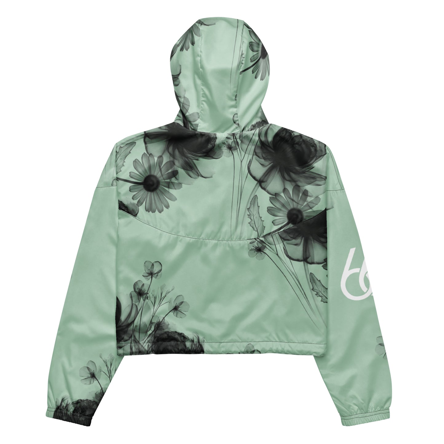 Pastel Green+Black “Translucent Butterfly” Women’s Cropped Windbreaker