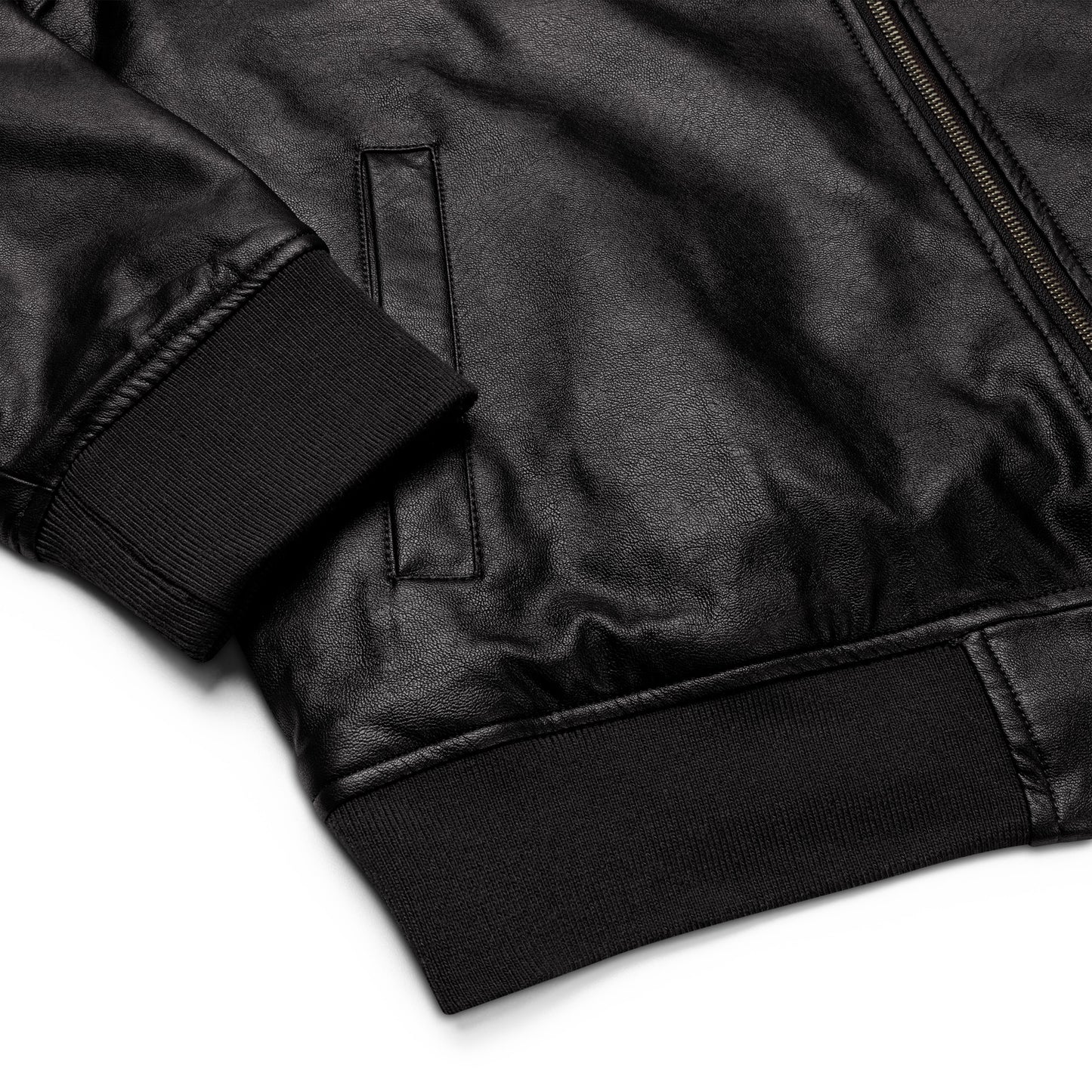 “Nostalgia Collection” Embroidered Leather Bomber Jacket