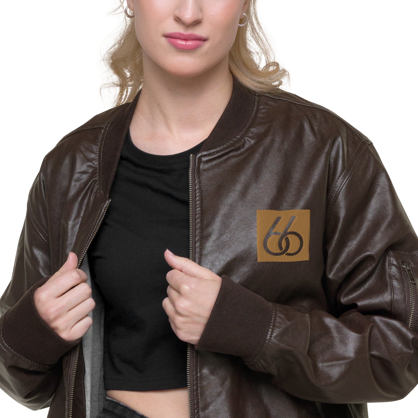 “Nostalgia Collection” Embroidered Leather Bomber Jacket