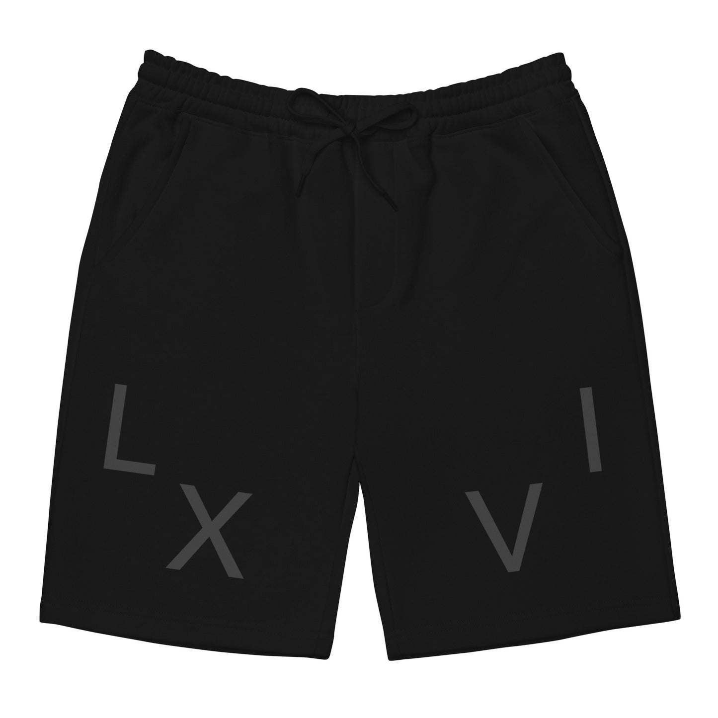 “Charcoal+Black” Guy’s L X V I Fleece Shorts