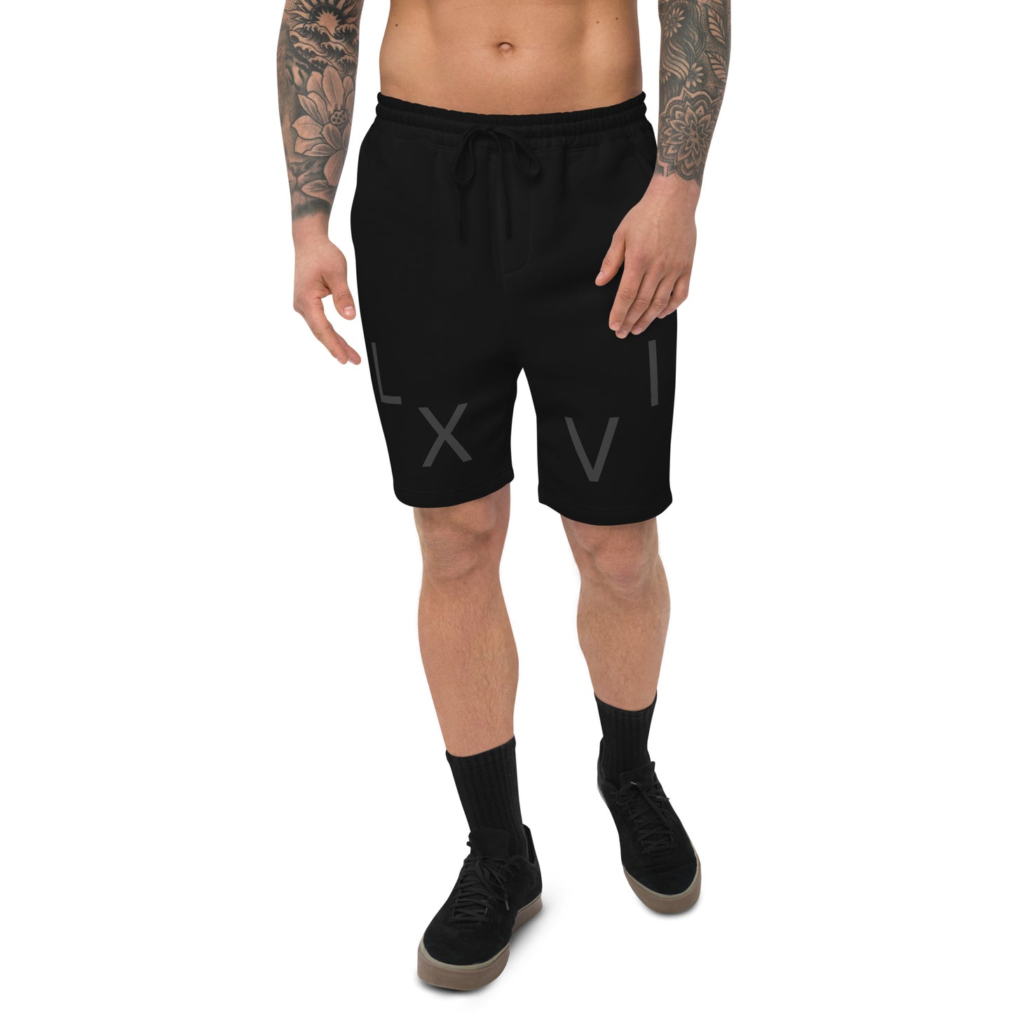 “Charcoal+Black” Guy’s L X V I Fleece Shorts