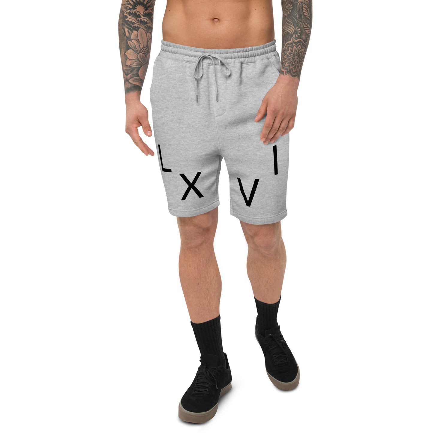 “Black+Grey” Guy’s L X V I Fleece Shorts