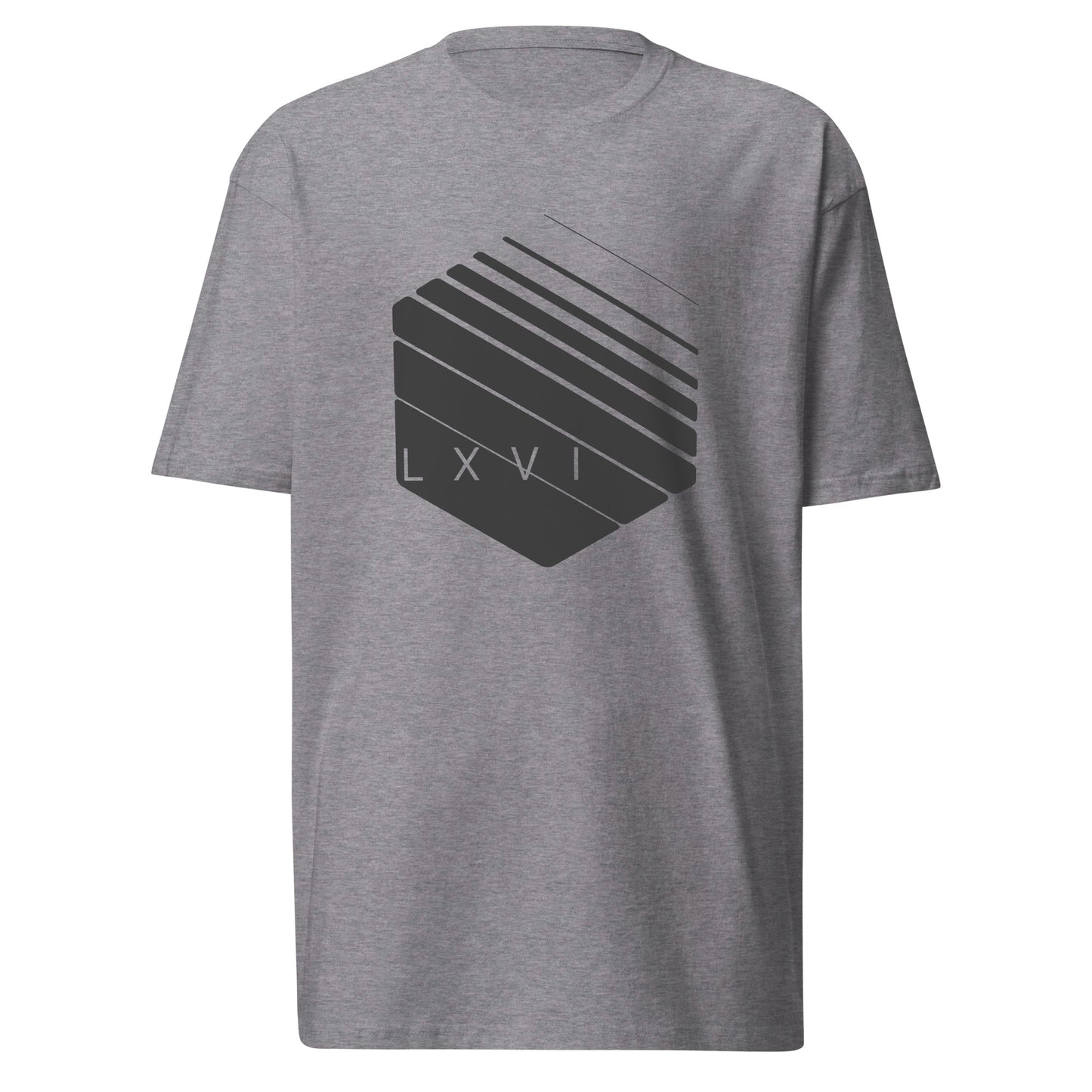 “Charcoal Hex Logo” Guy’s premium heavyweight tee