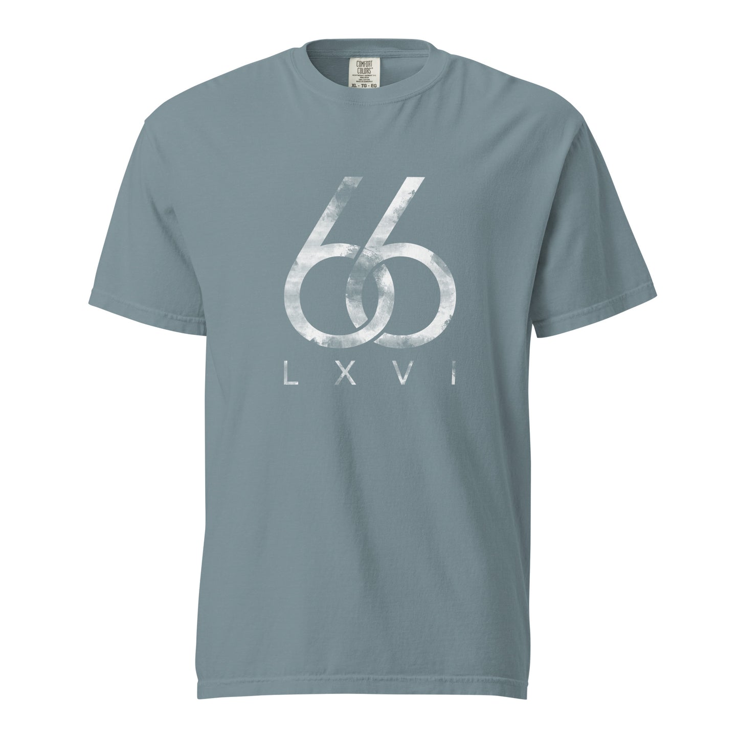 “Distressed 66 Logo” Garment-Dyed Premium T-Shirt (unisex)