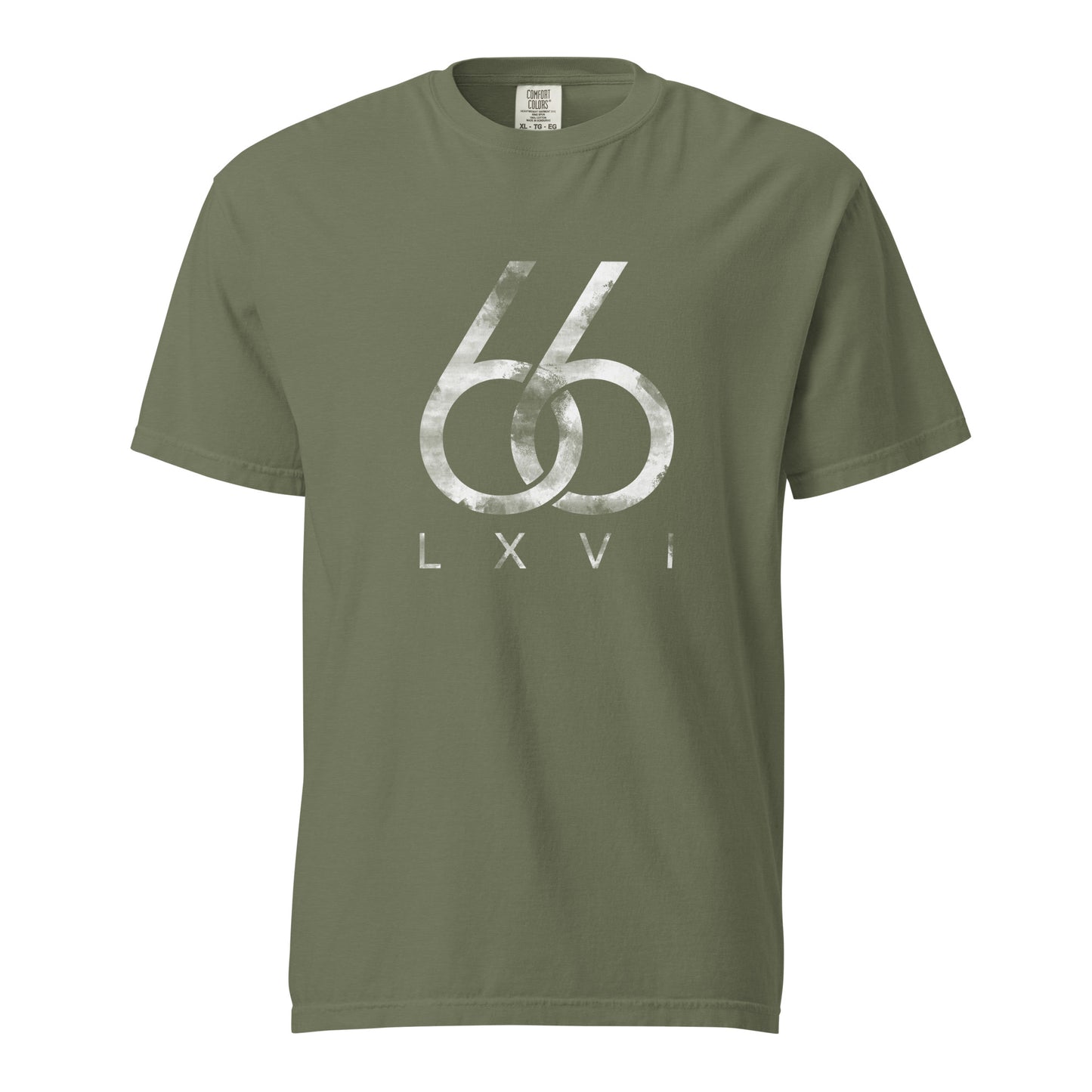 “Distressed 66 Logo” Garment-Dyed Premium T-Shirt (unisex)