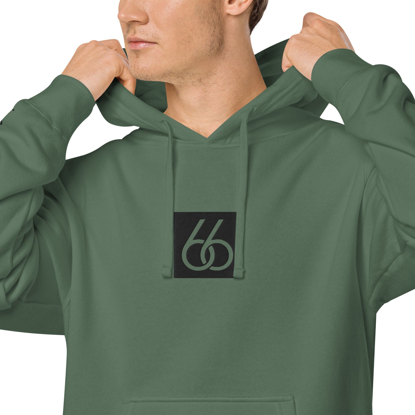 Embroidered “Black 66 Logo” Washed-Out Hoodie Sweatshirt (unisex)