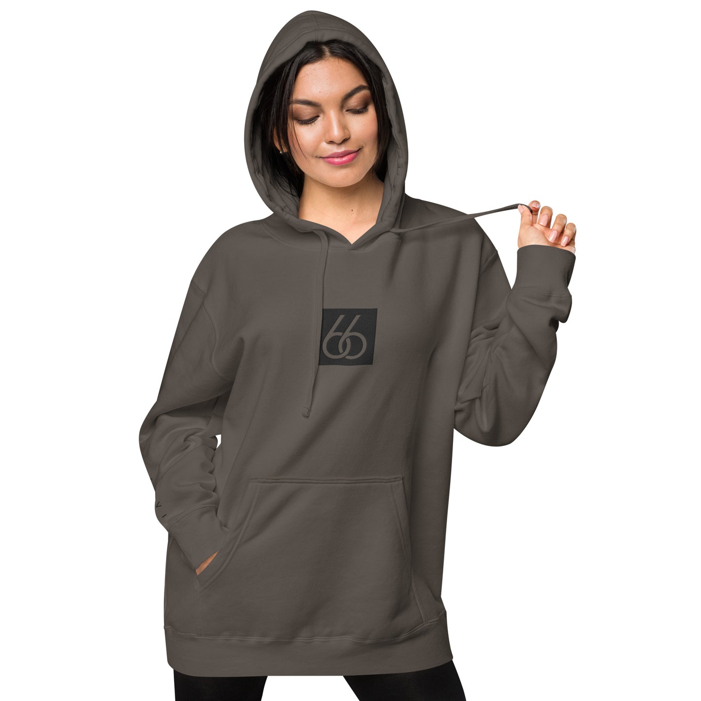 Embroidered “Black 66 Logo” Washed-Out Hoodie Sweatshirt (unisex)