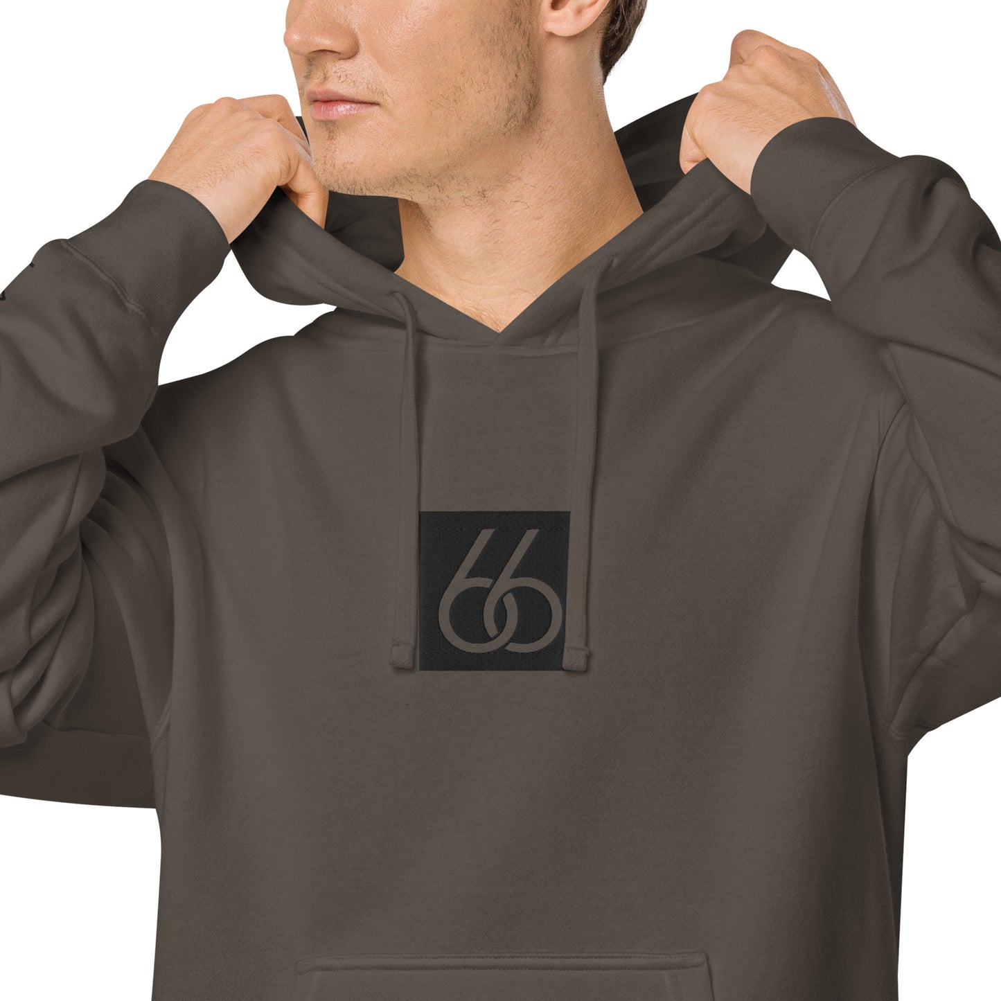 Embroidered “Black 66 Logo” Washed-Out Hoodie Sweatshirt (unisex)