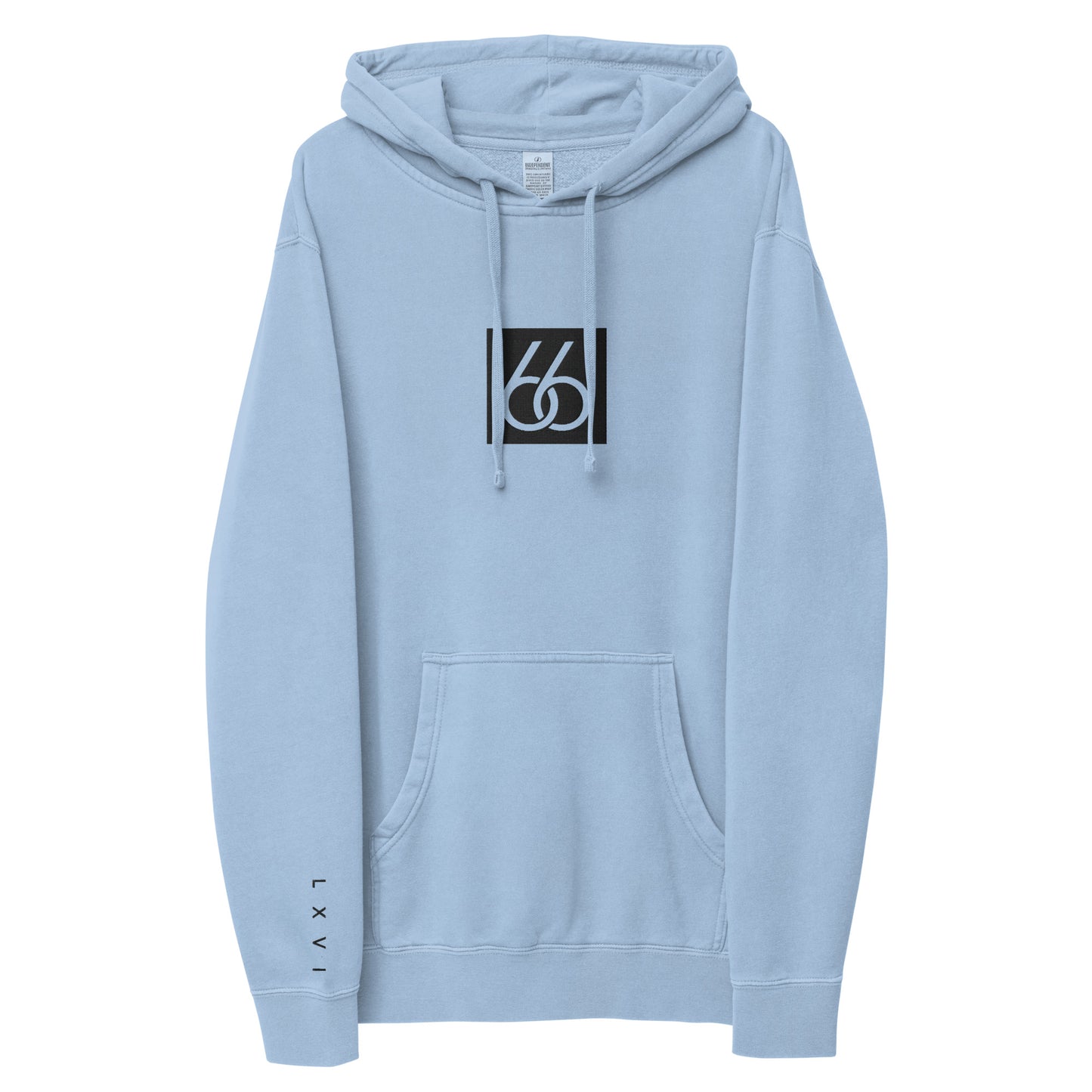 Embroidered “Black 66 Logo” Washed-Out Hoodie Sweatshirt (unisex)