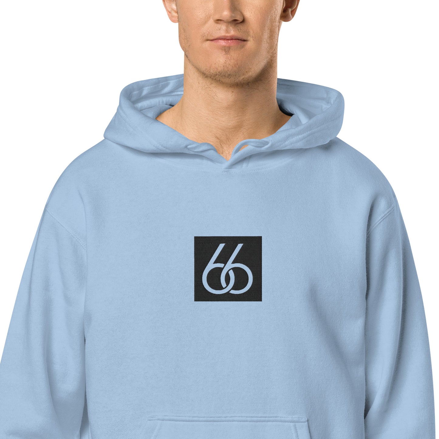 Embroidered “Black 66 Logo” Washed-Out Hoodie Sweatshirt (unisex)