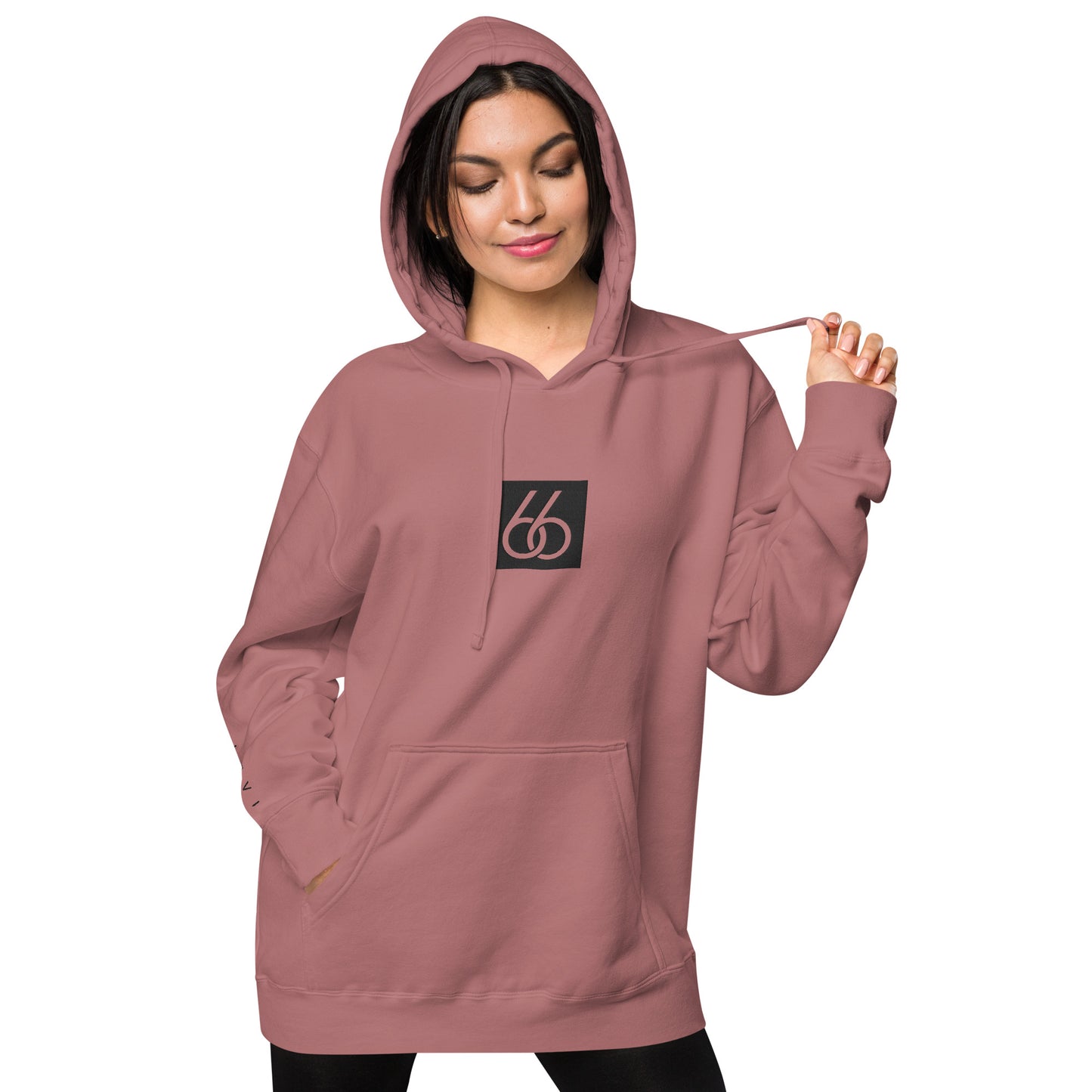 Embroidered “Black 66 Logo” Washed-Out Hoodie Sweatshirt (unisex)