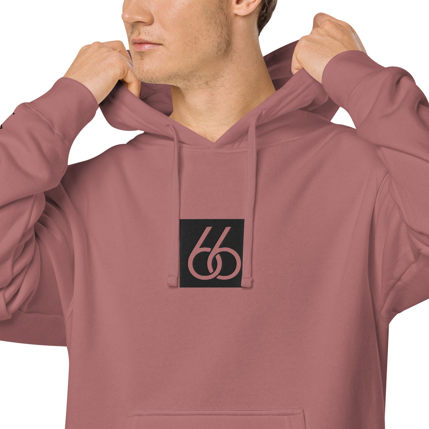 Embroidered “Black 66 Logo” Washed-Out Hoodie Sweatshirt (unisex)