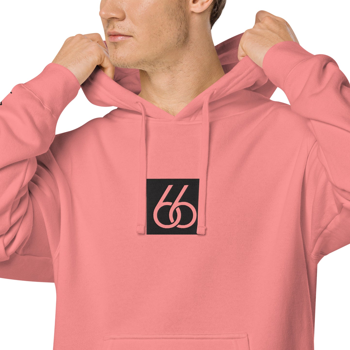 Embroidered “Black 66 Logo” Washed-Out Hoodie Sweatshirt (unisex)