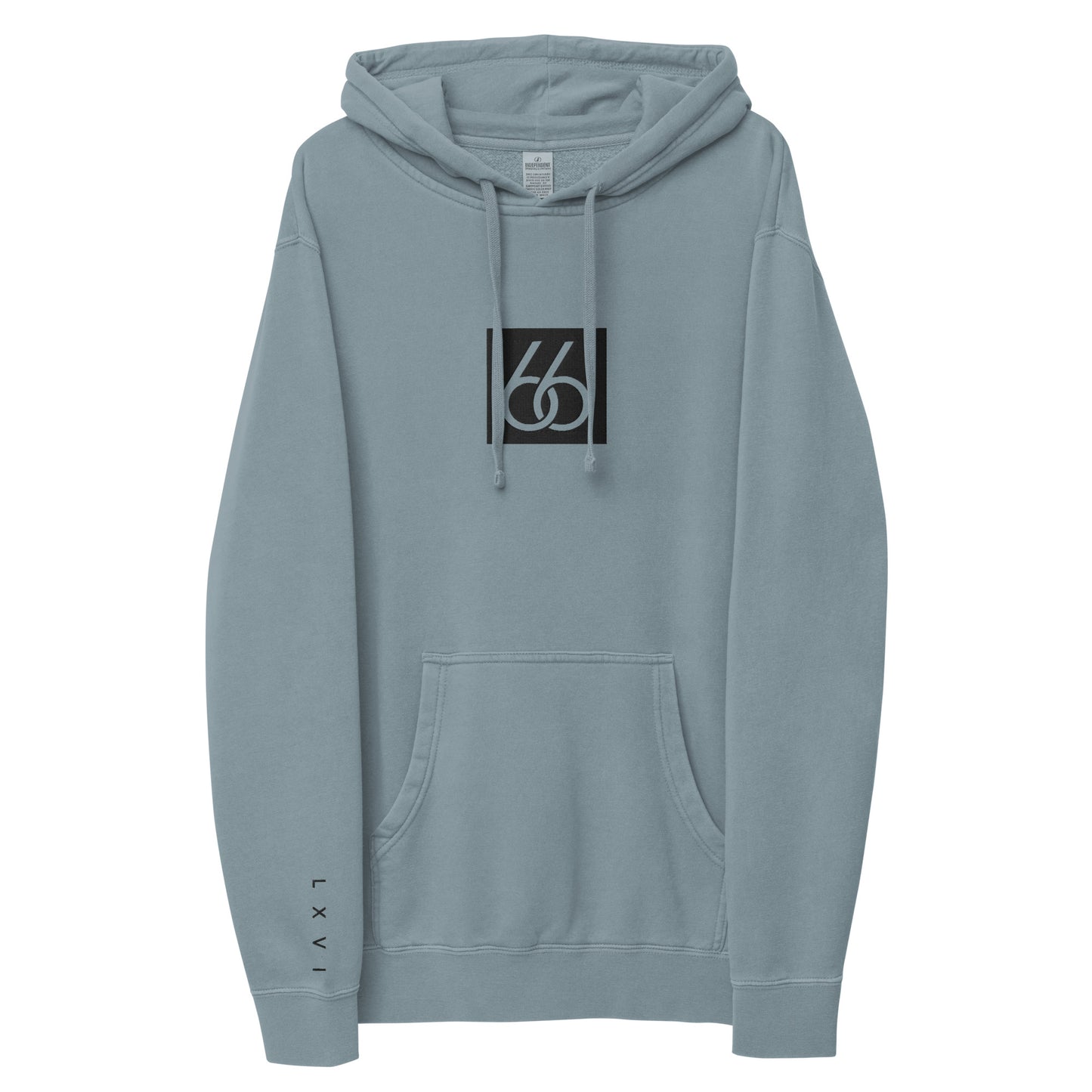 Embroidered “Black 66 Logo” Washed-Out Hoodie Sweatshirt (unisex)